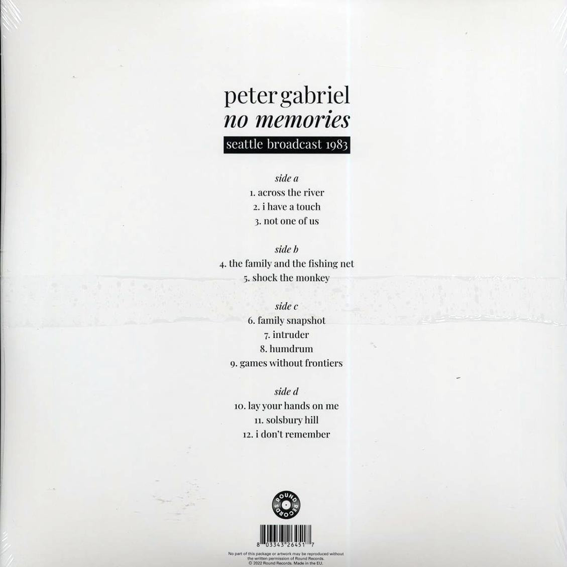 Peter Gabriel - No Memories: Seattle Broadcast 1983 (2xLP) - Vinyl LP, LP