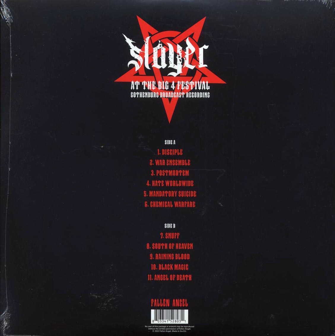 Slayer - At The Big 4 Festival: Gothenburg Broadcast Recording (ltd. ed.) (clear/red splatter vinyl) - Vinyl LP, LP