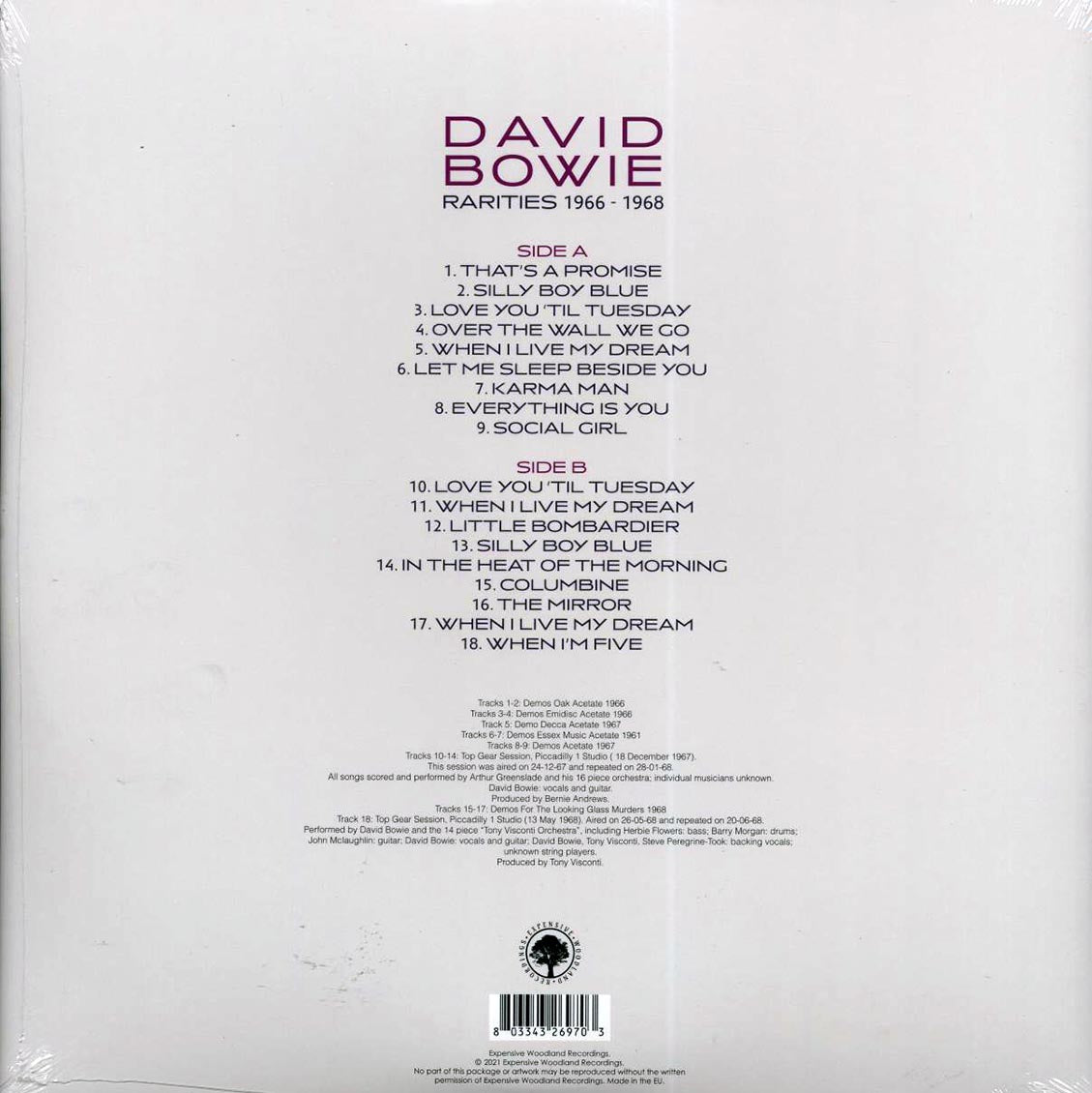 David Bowie - Rarities 1966-1968: Demos And Top Gear Sessions - Vinyl LP, LP