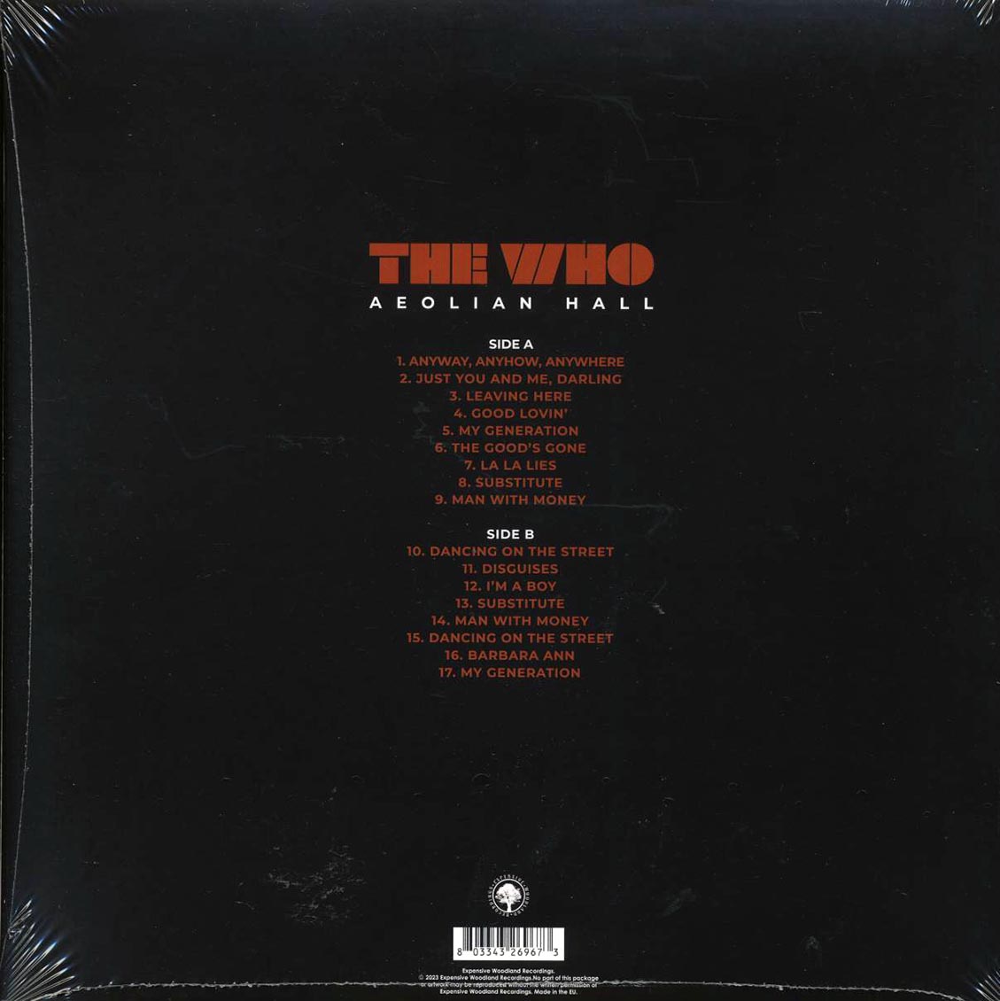 The Who - Aeolian Hall - Vinyl LP, LP