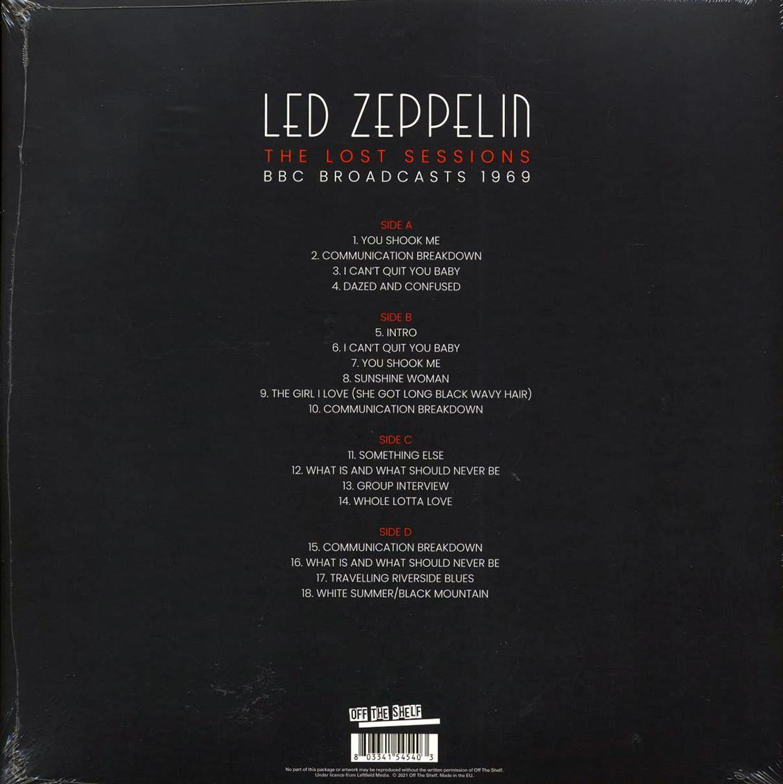 Led Zeppelin - The Lost Sessions: BBC Broadcasts 1969 (ltd. ed.) (2xLP) (clear vinyl) - Vinyl LP, LP