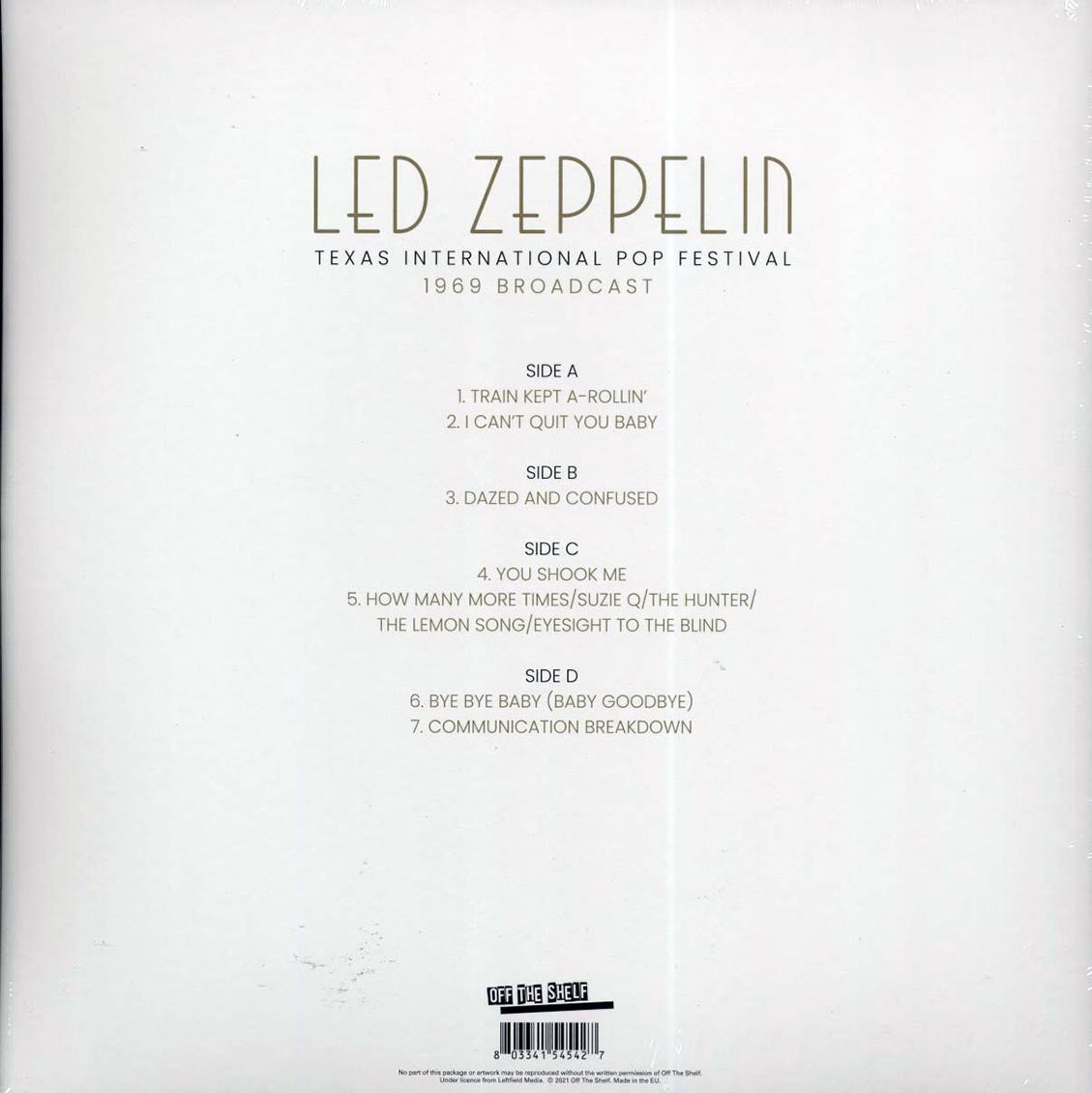 Led Zeppelin - Texas International Pop Festival (ltd. ed.) (2xLP) (grey/black splatter vinyl) - Vinyl LP, LP