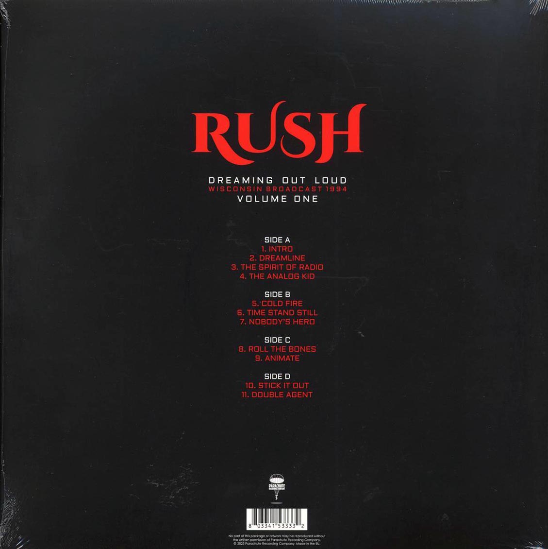Rush - Dreaming Out Loud Volume 1: Wisconsin Broadcast 1994 (2xLP) - Vinyl LP, LP