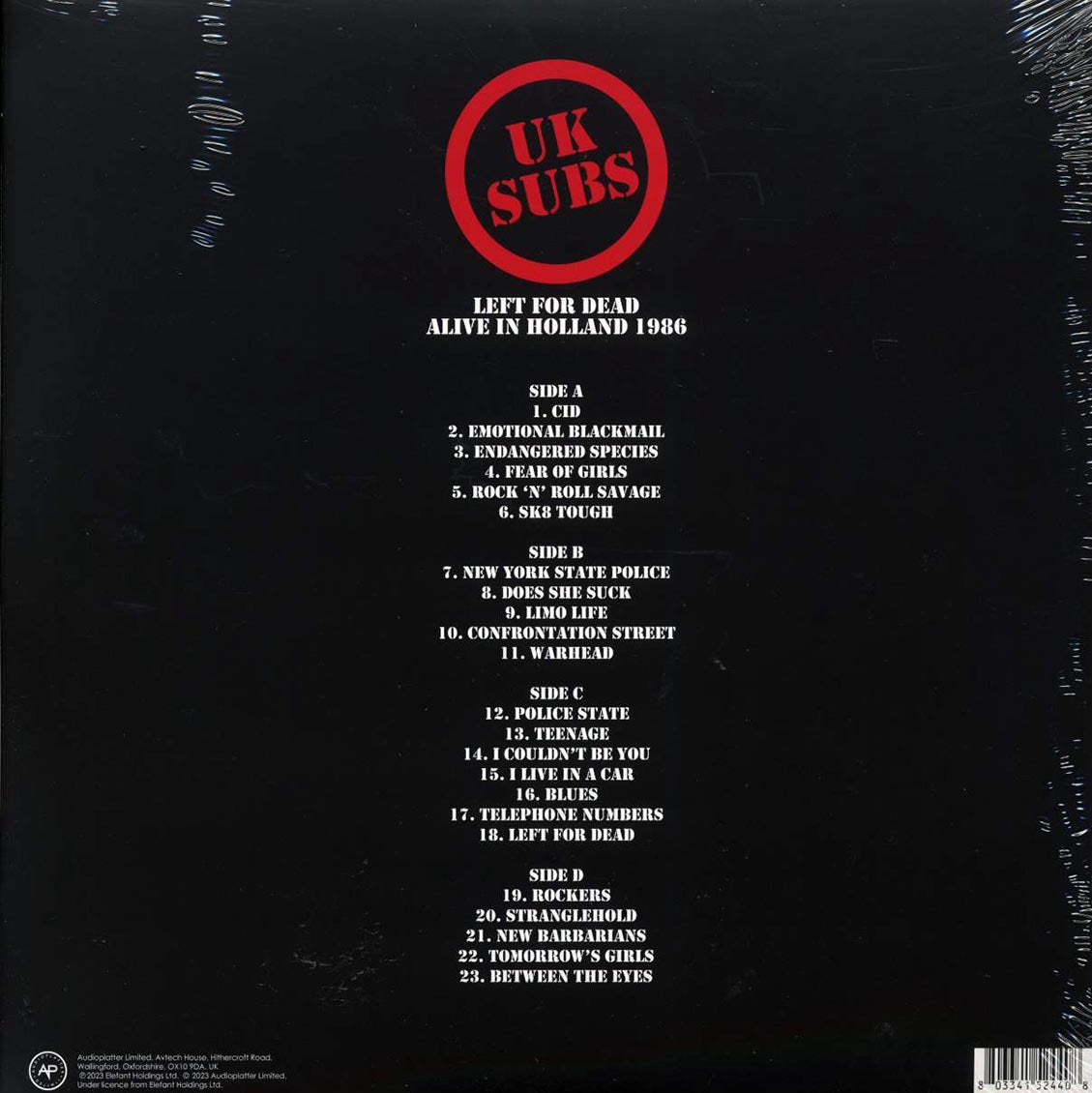 UK Subs - Left For Dead: Alive In Holland 1986 (ltd. ed.) (2xLP) (clear vinyl) - Vinyl LP, LP