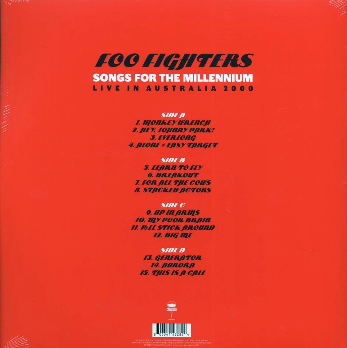 Foo Fighters - Songs For The Millennium: Live In Australia 2000 (ltd. ed.) (2xLP) (clear vinyl) - Vinyl LP, LP