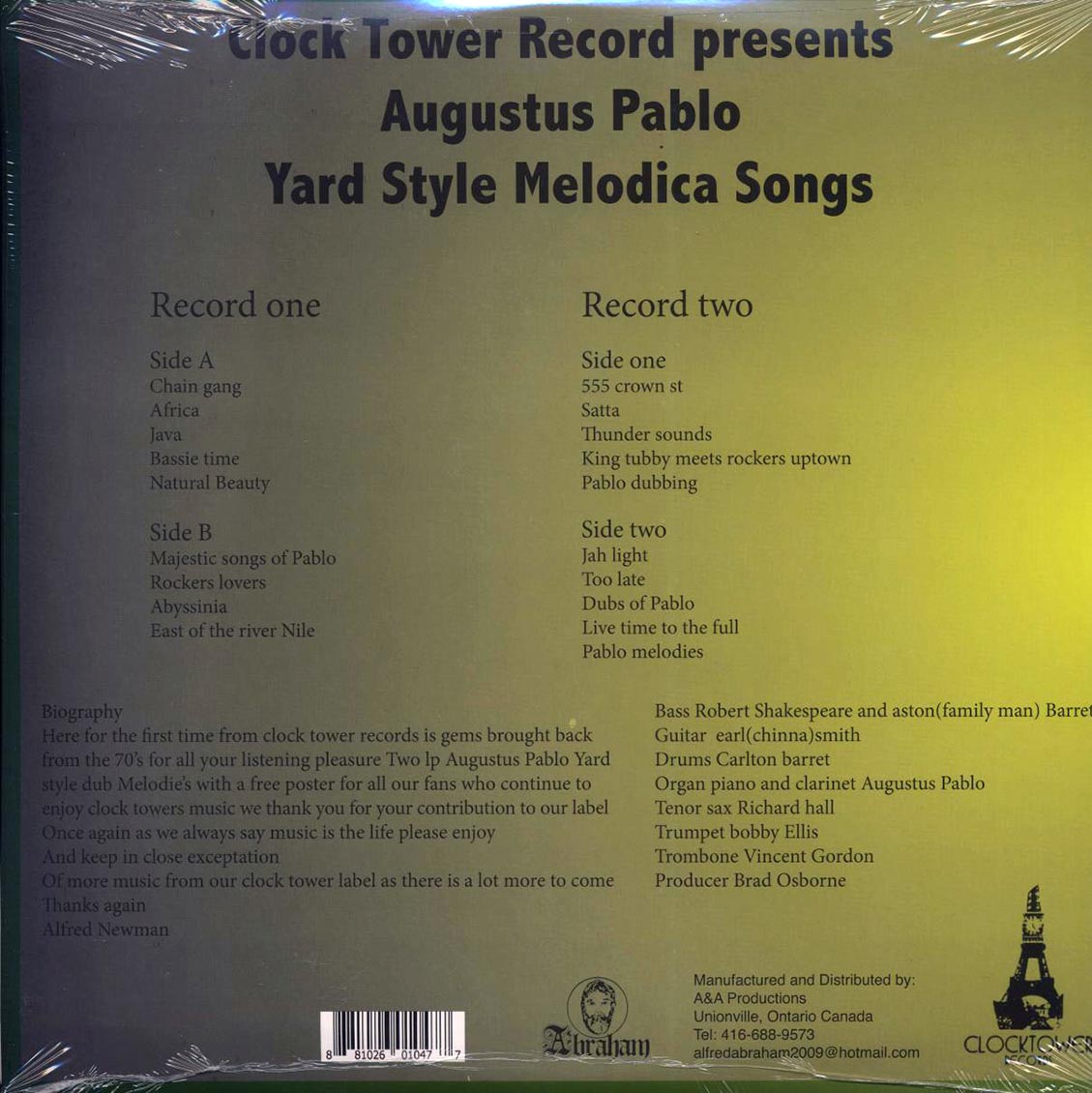 Augustus Pablo - Yard Style Melodica Songs (2xLP) - Vinyl LP, LP