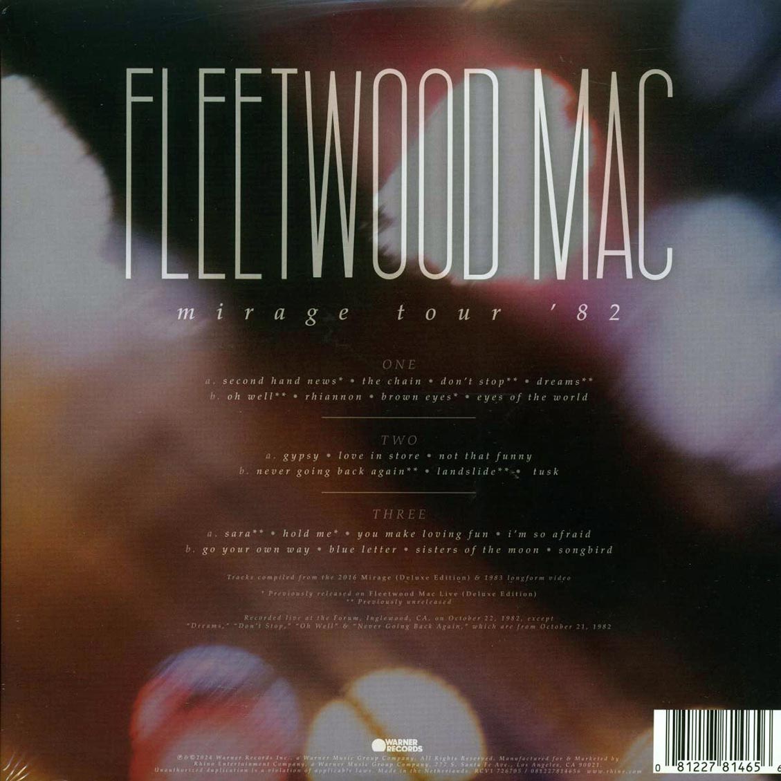Fleetwood Mac - Mirage Tour '82 (22 tracks) (ltd. ed.) (3xLP) (clear vinyl) - Vinyl LP, LP
