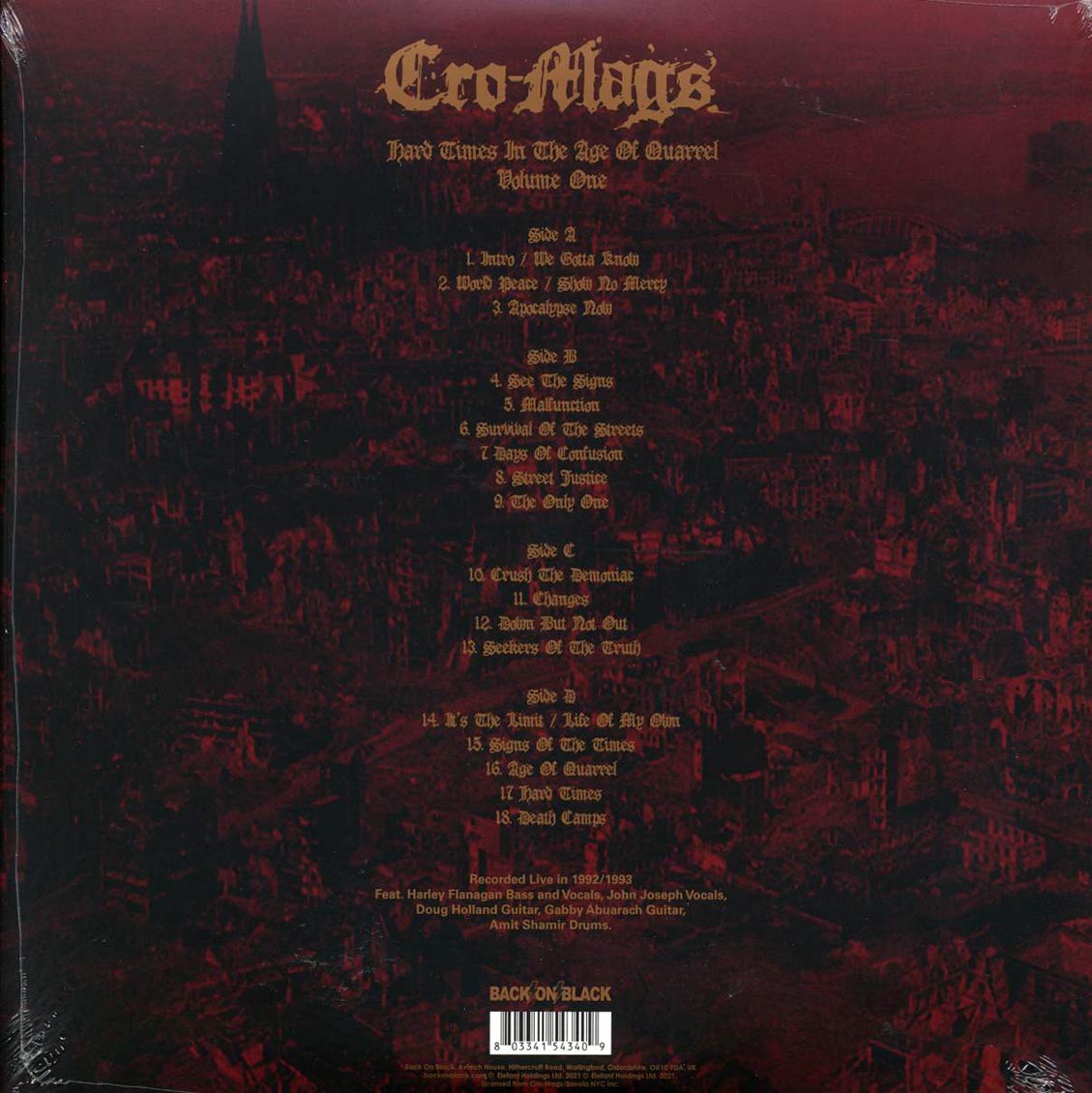 Cro-Mags - Hard Times In The Age Of Quarrel Volume 1 (2xLP) - Vinyl LP, LP
