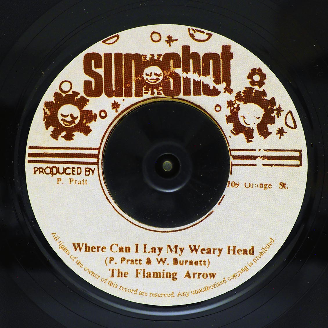 The Flaming Arriw (Watty Burnett) - Where Can I Lay My Weary Head  /  Sunshot Band - Dub In Fruits - 7"