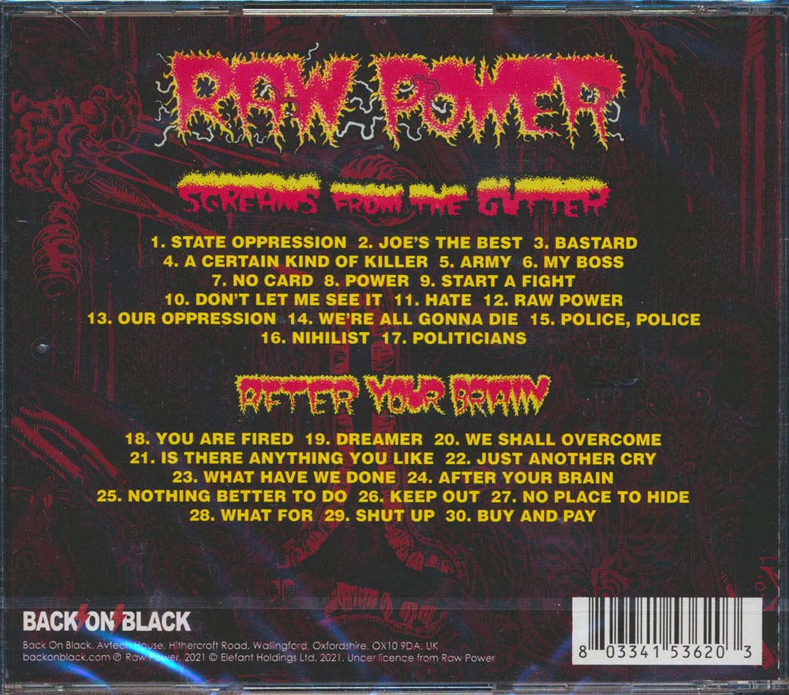Raw Power - Screams From The Gutter + After Your Brain (2 albums on 2 CDs) (30 tracks) (2xCD) - CD, CD