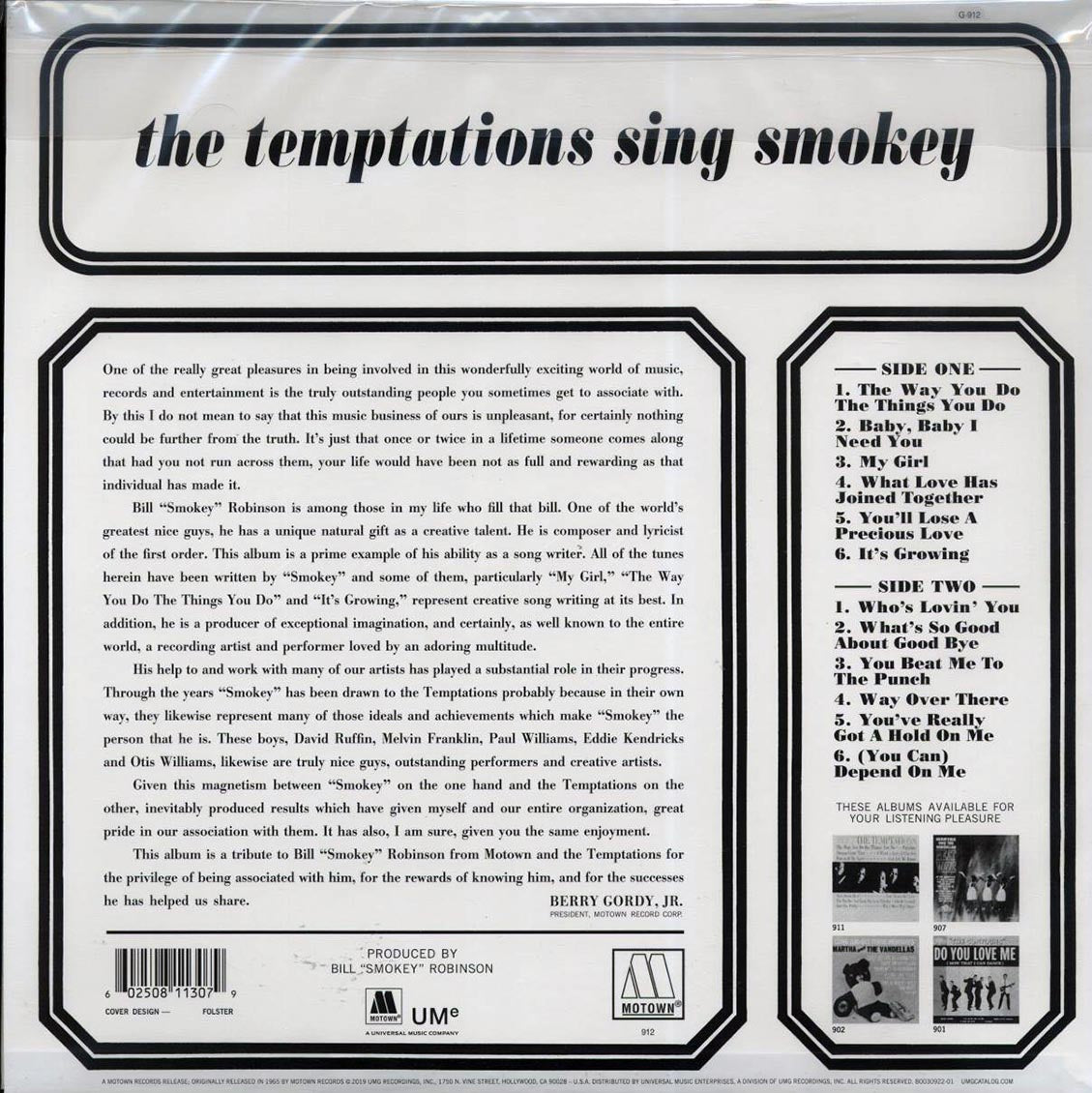 The Temptations - The Temptations Sing Smokey (mono) (ltd. ed.) (180g) (remastered) (audiophile) - Vinyl LP, LP
