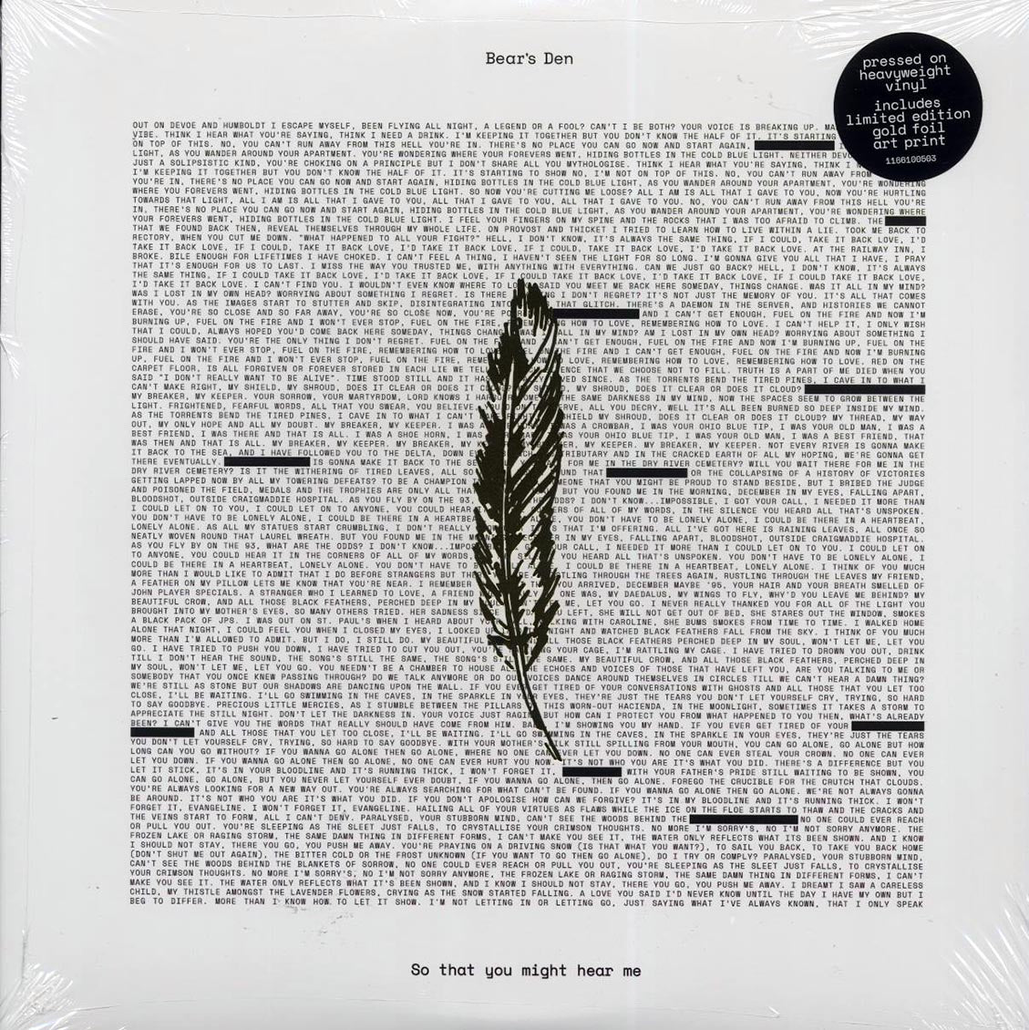 Bear's Den - So That You Might Hear Me (180g) - Vinyl LP