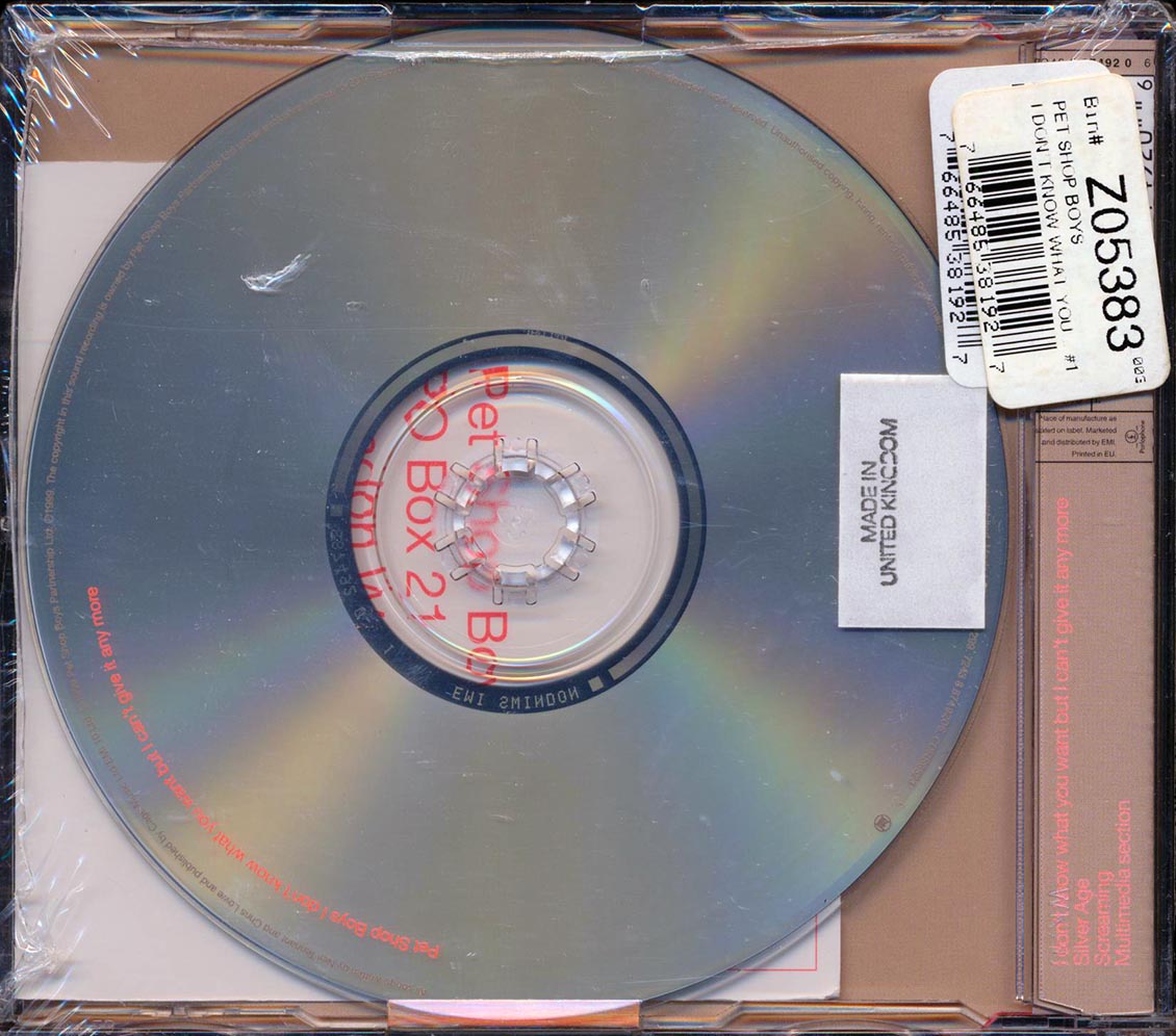 Pet Shop Boys - I Don't Know What You Want But I Can't Give It Any More - CD, CD