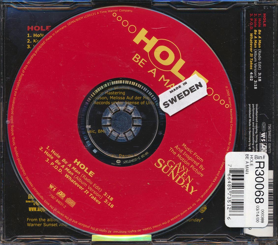 Hole - Be A Man - CD, CD