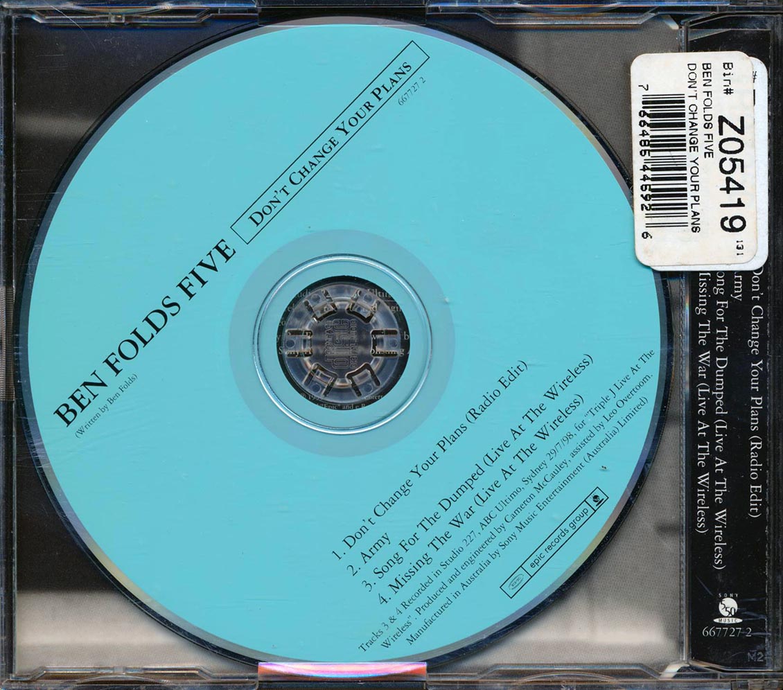 Ben Folds Five - Don't Change Your Plans - CD, CD