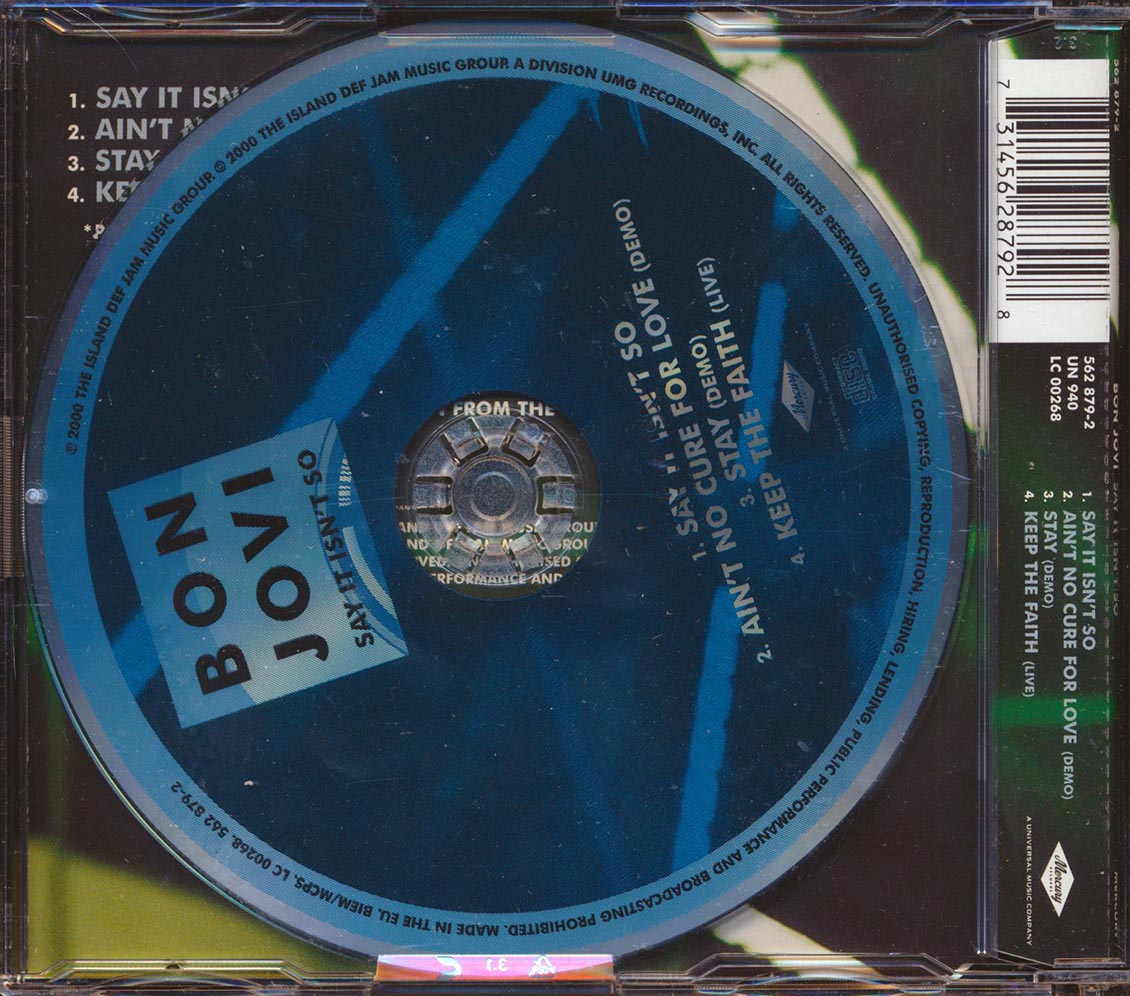 Bon Jovi - Say It Isn't So - CD, CD