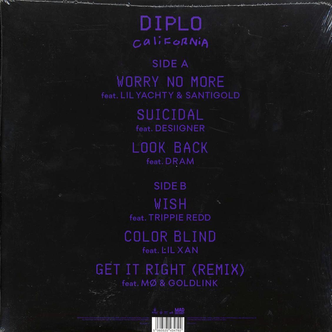 Diplo - California (purple vinyl) (incl. CD) - Vinyl LP, LP