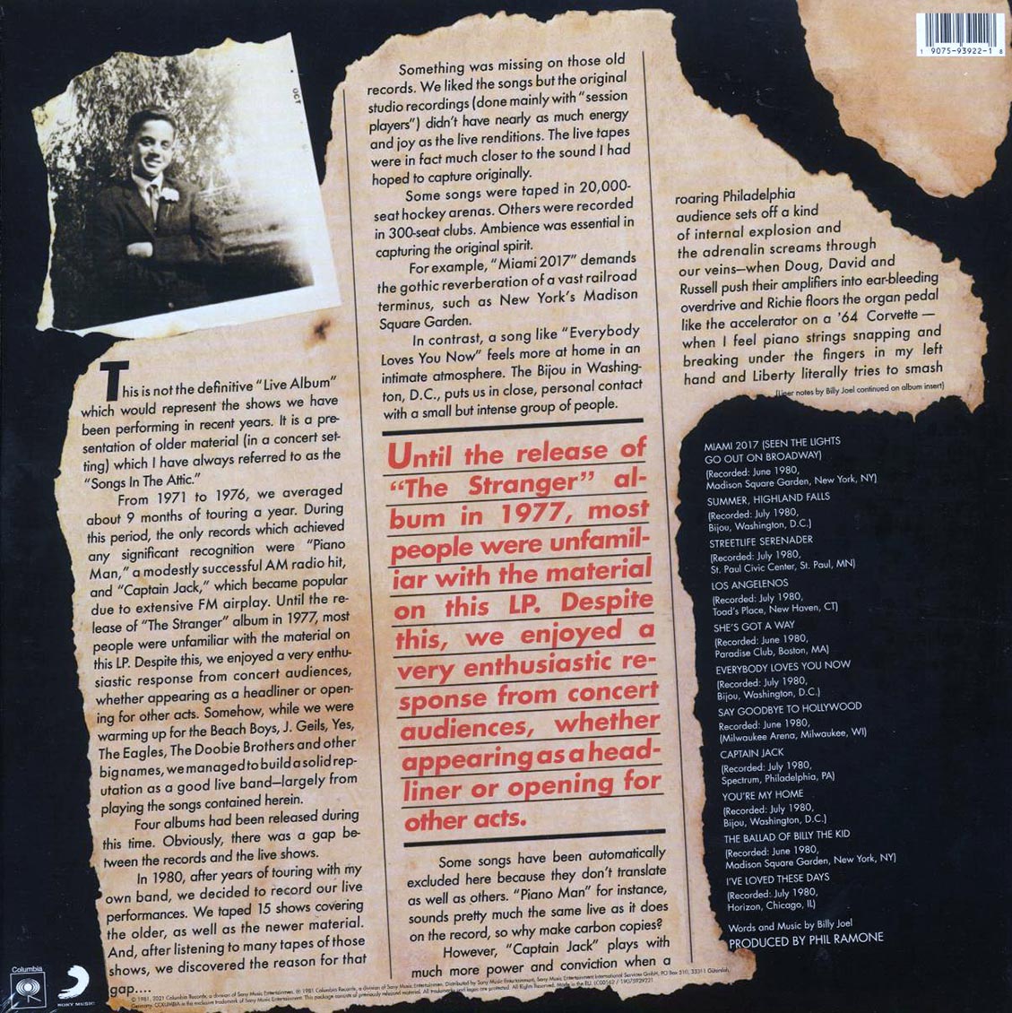 Billy Joel - Songs In The Attic (50th Anniv. Ed.) - Vinyl LP, LP