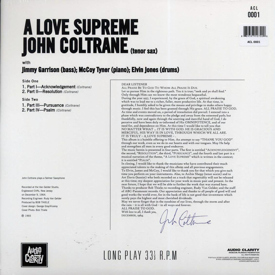 John Coltrane - A Love Supreme - Vinyl LP, LP