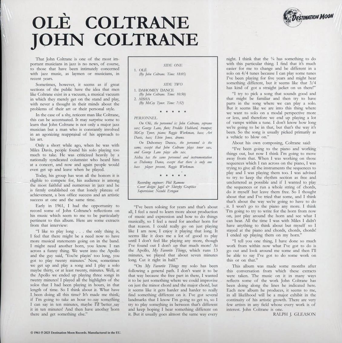 John Coltrane - Ole (ltd. 500 copies made) (clear vinyl) - Vinyl LP, LP
