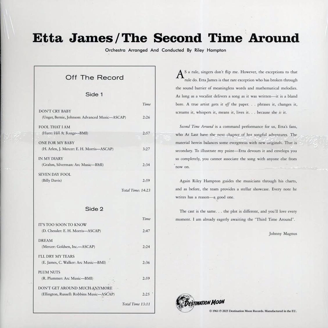 Etta James - The Second Time Around (ltd. 500 copies made) (clear vinyl) - Vinyl LP, LP
