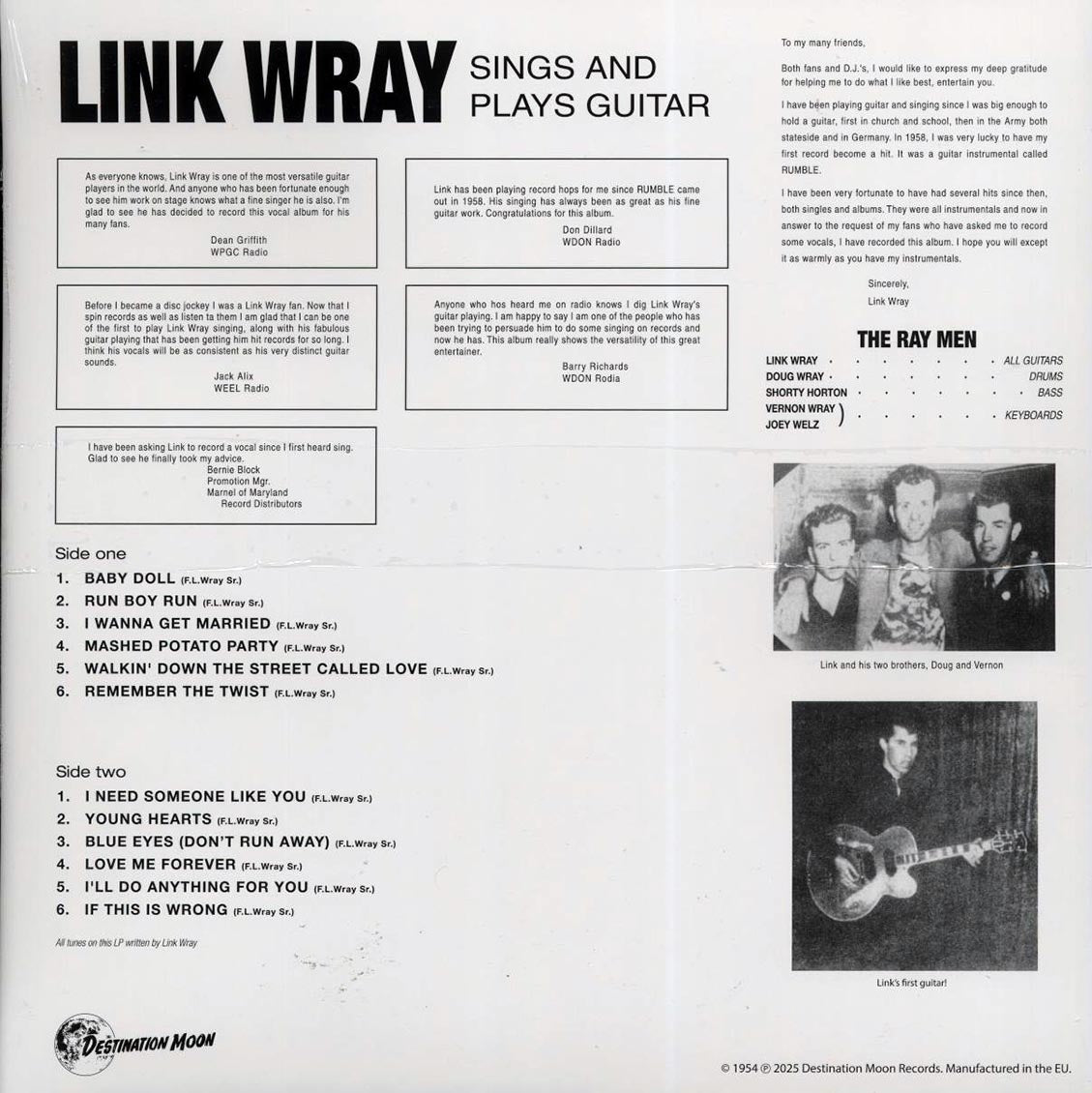 Link Wray - Sings And Plays Guitar (ltd. 500 copies made) (clear vinyl) - Vinyl LP, LP
