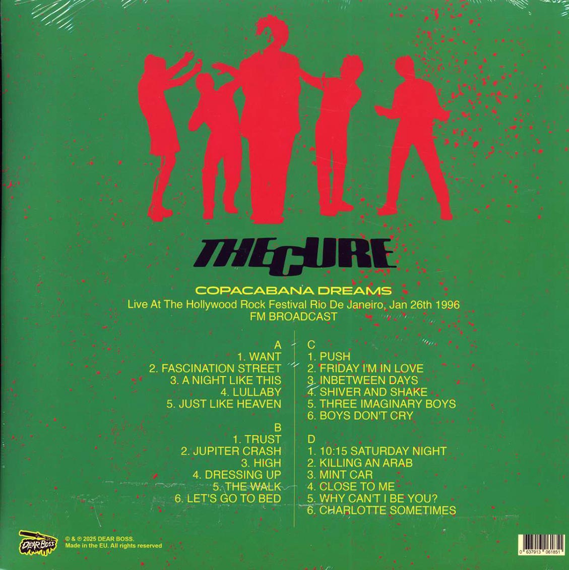 The Cure - Copacabana Dreams: Live At The Hollywood Rock Festival, Rio De Janeiro, Jan 26th 1996 (ltd. 300 copies made) (2xLP) (colored vinyl) - Vinyl LP, LP