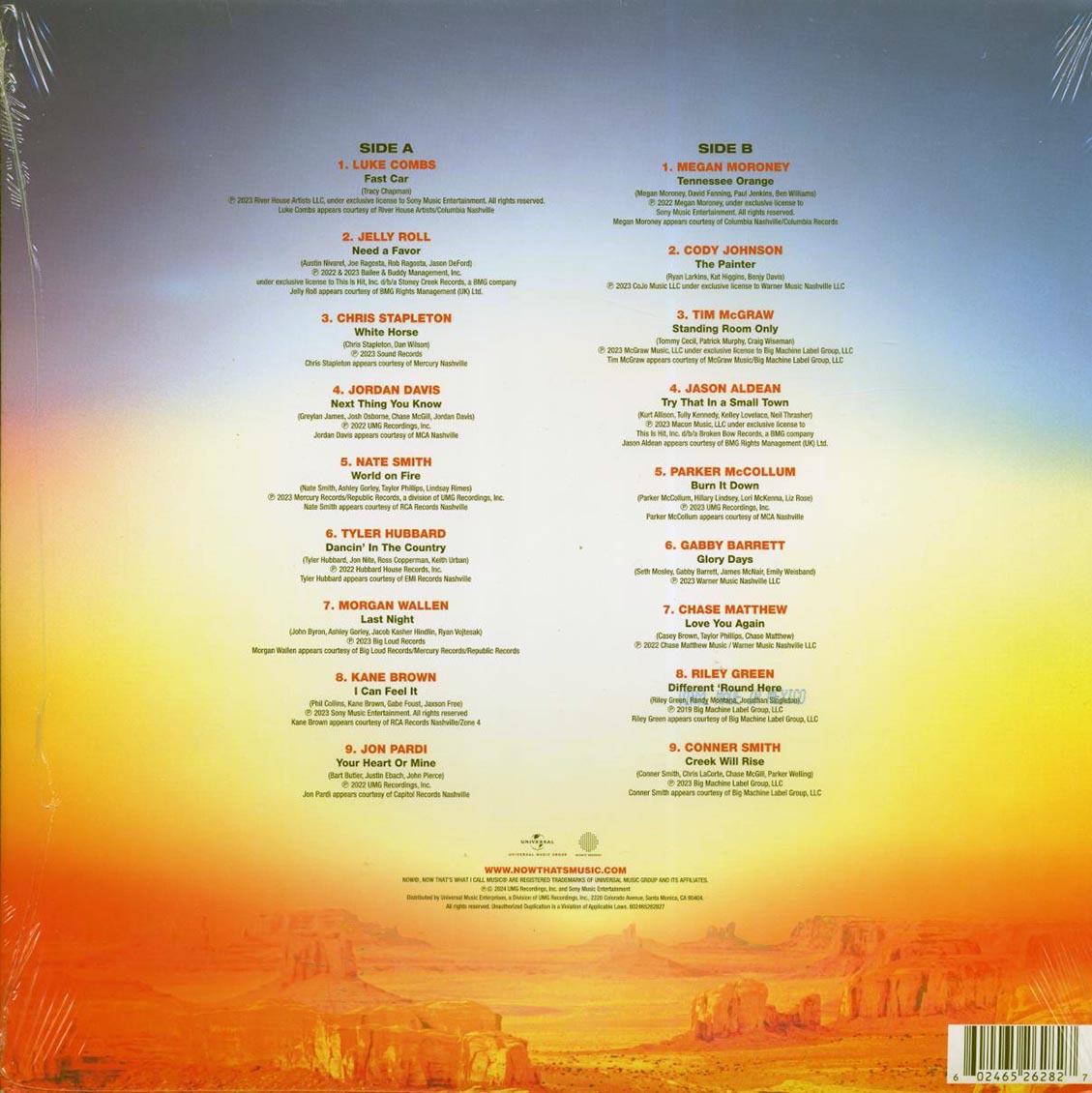 Chris Stapleton, Jordan Davis, Luke Combs, Morgan Wallen, Etc. - Now That's What I Call Country Volume 17 (coral vinyl) - Vinyl LP, LP