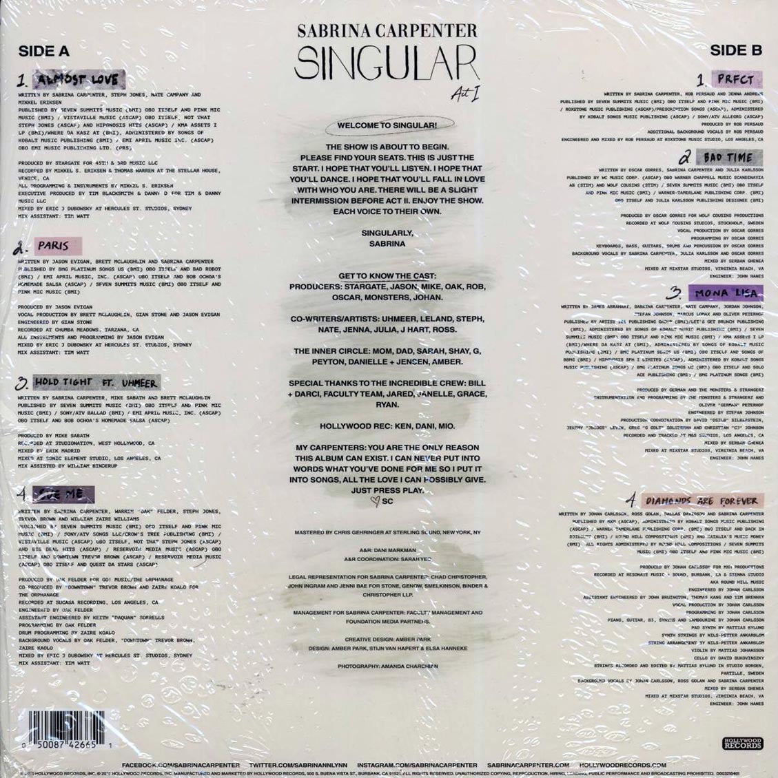 Sabrina Carpenter - Singular Act I - Vinyl LP, LP