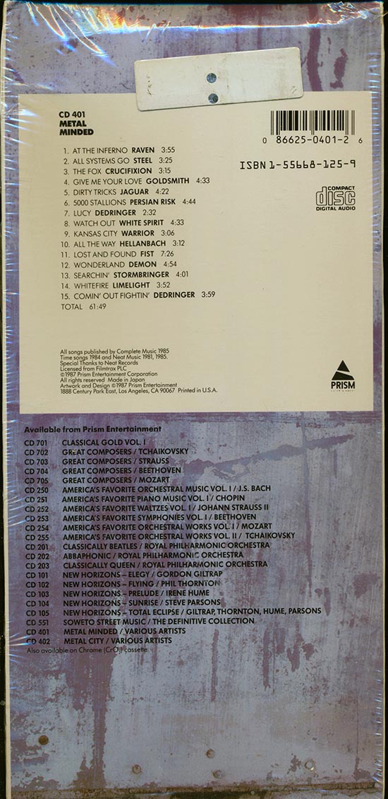 Raven, Steel, Warrior, White Spirit, Dedringer, Persian Risk, Etc. - Metal Minded: The Best Of British Metal Music (orig. longbox packaging) - CD, CD