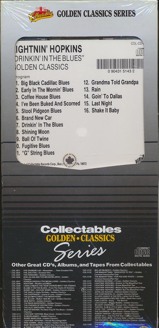 Lightnin' Hopkins - From The Vaults Of Everest Records Part 1: Drinkin' In The Blues (orig. longbox packaging) - CD, CD