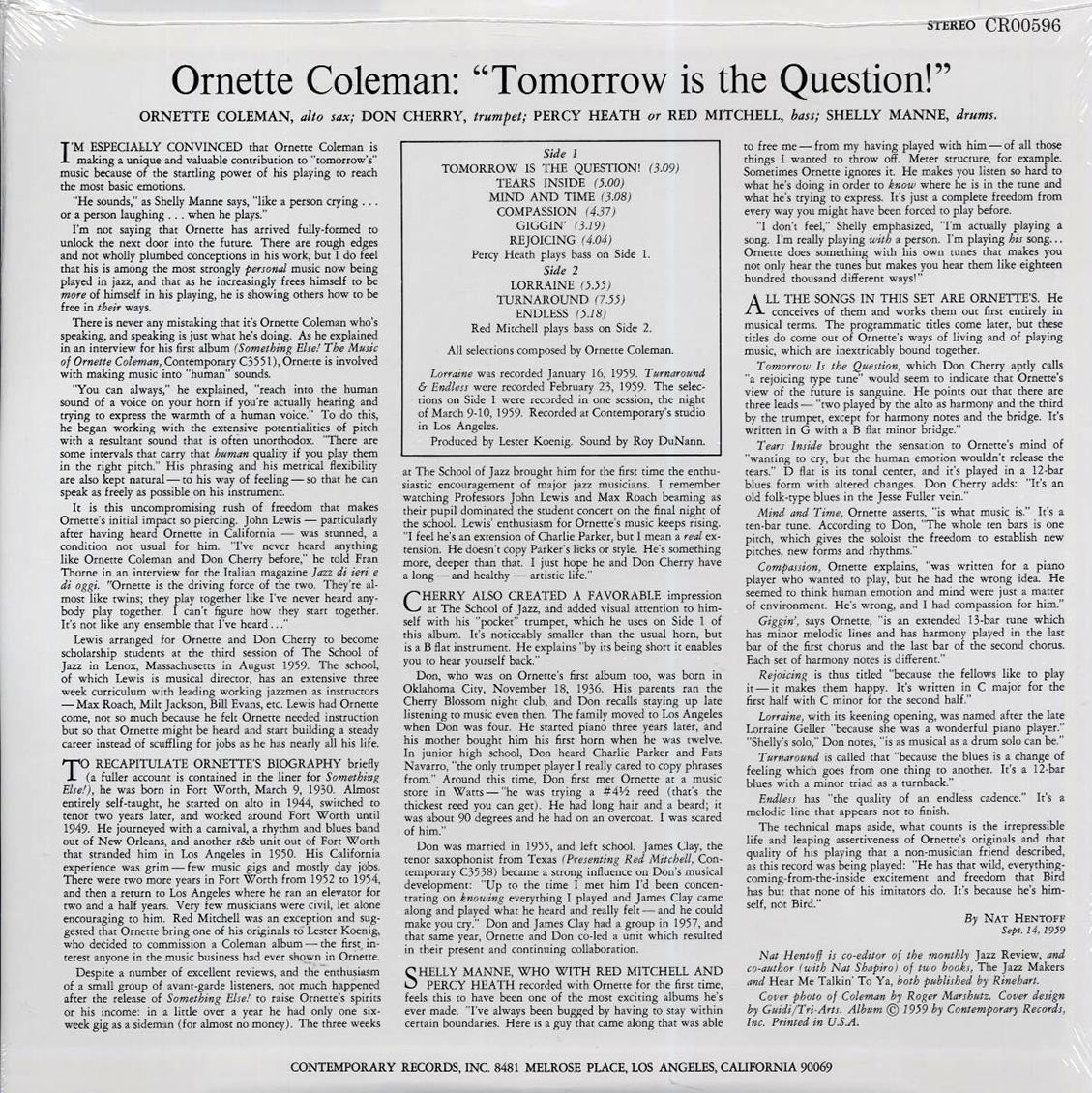 Ornette Coleman - Tomorrow Is The Question (180g) - Vinyl LP, LP