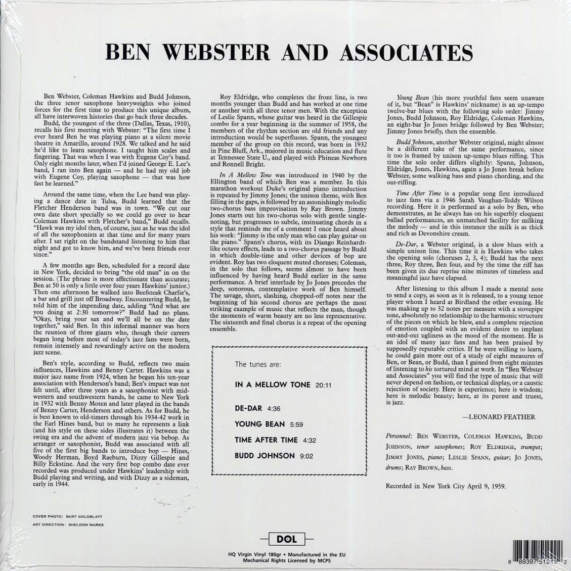 Ben Webster - Ben Webster & Associates (180g) - Vinyl LP, LP