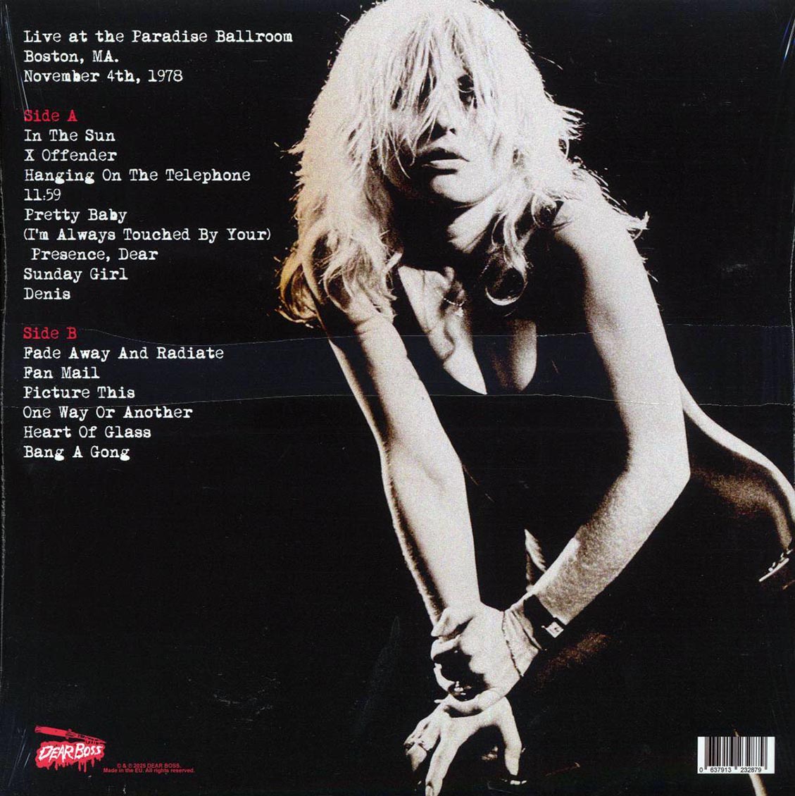 Blondie - Headlines: Live At The Paradise Ballroom, Boston, MA, November 4th, 1978 - Vinyl LP, LP