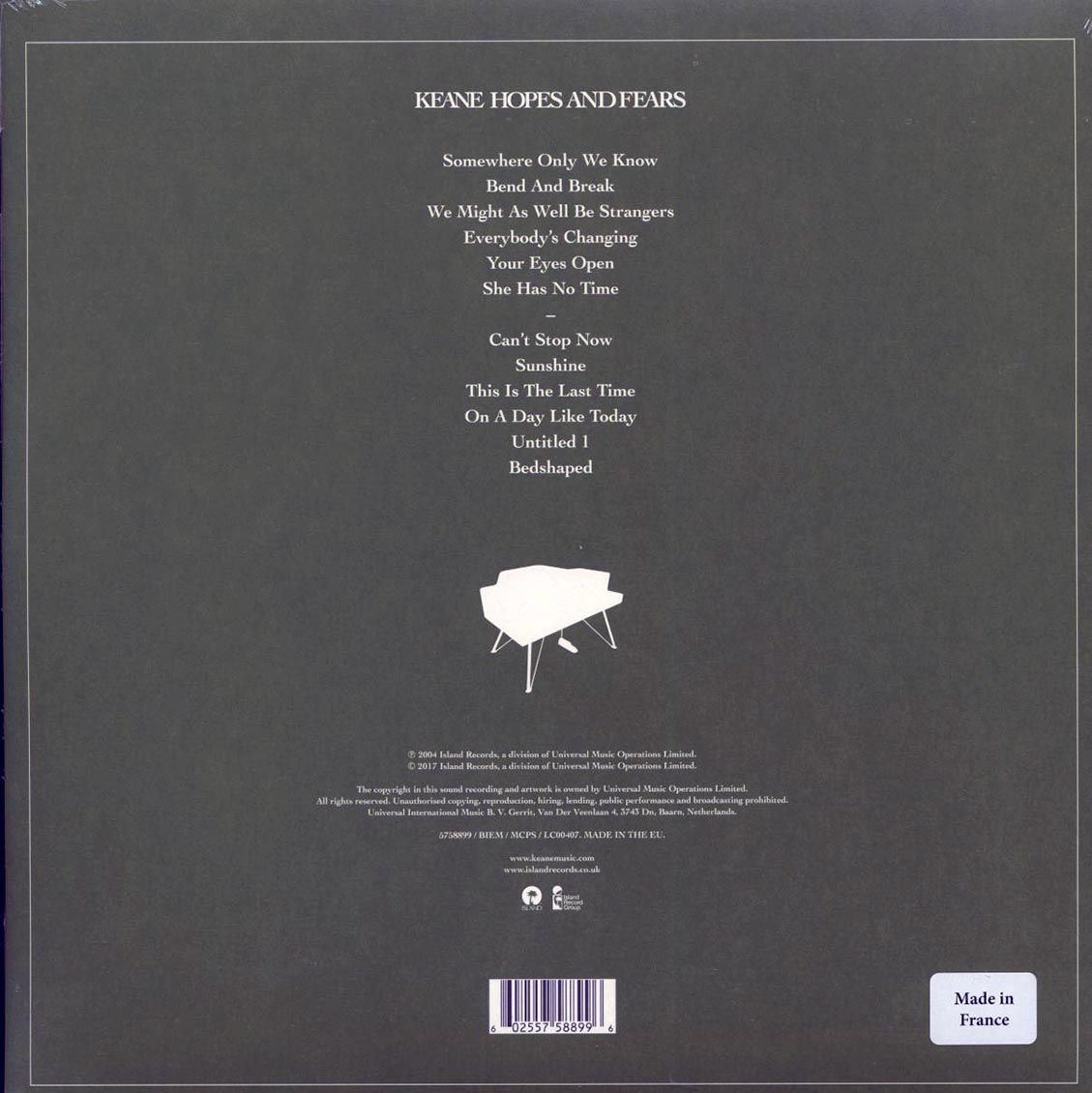 Keane - Hopes And Fears (180g) - Vinyl LP, LP