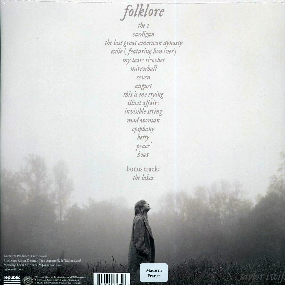 Taylor Swift - Folklore ("In The Weeds" Cover) (ltd. ed.) (2xLP) (teal vinyl) (deluxe edition) - Vinyl LP, LP