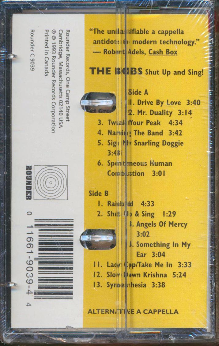 The Bobs - Shut Up And Sing! - TAPE, TAPE