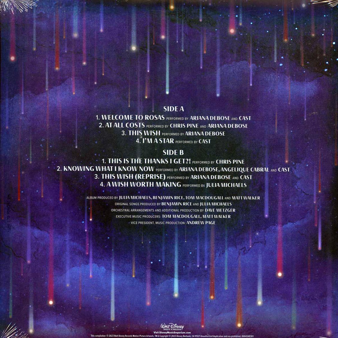 Ariana Debose, Chris Pine, Angelique Cabral, Julia Michaels - Wish: Original Motion Picture Soundtrack (ltd. ed.) (blue splatter vinyl) - Vinyl LP, LP