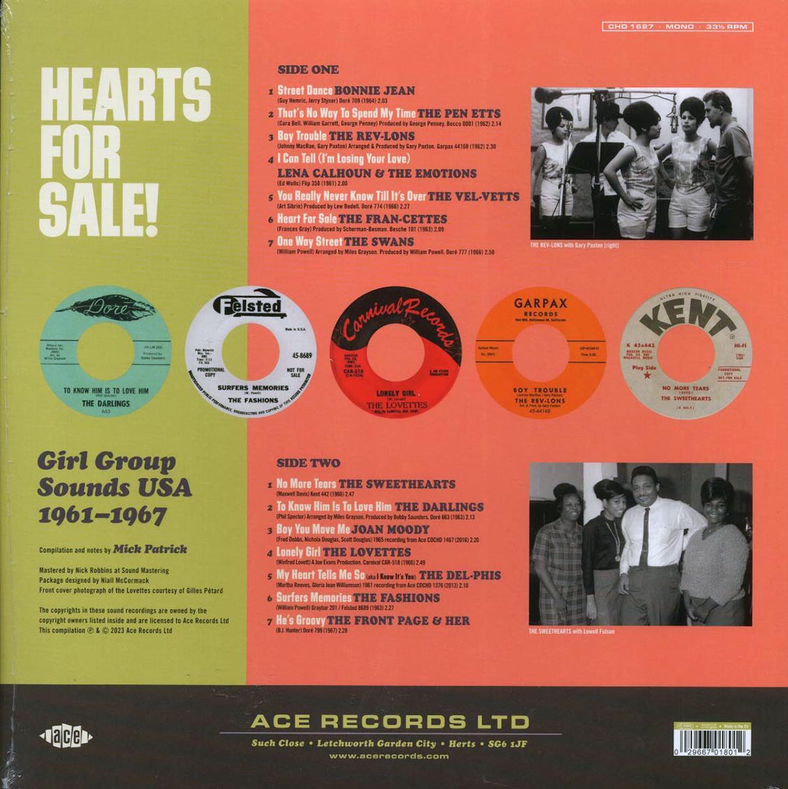 Bonnie Jean, The Darlings, The Vel-Vetts, Joan Moody, Etc. - Hearts For Sale: Girl Group Sounds USA 1961-1967 (180g) - Vinyl LP, LP