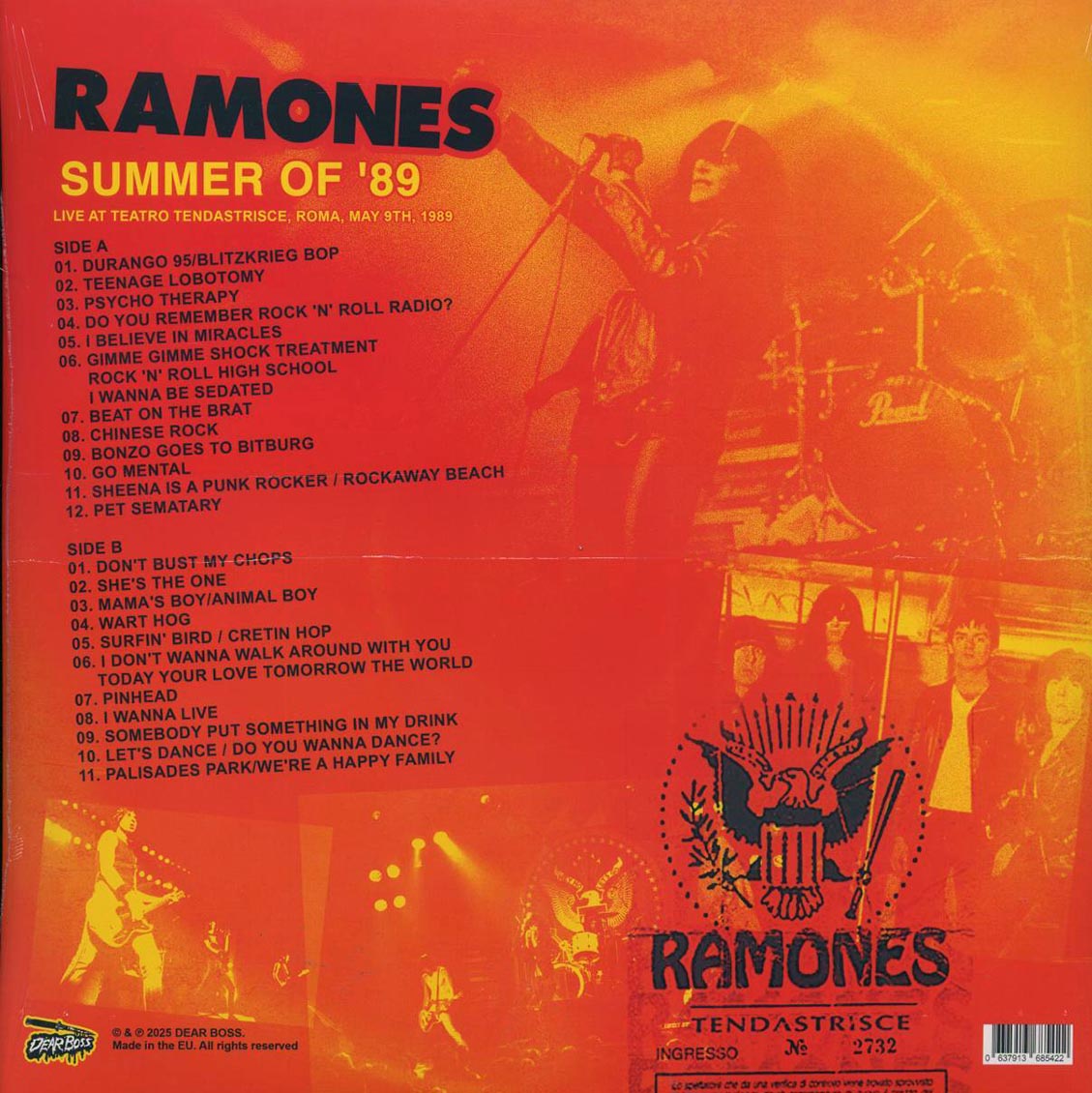 The Ramones - Summer Of '89: Live At Teatro Tandastrisce, Roma, May 9th, 1989 - Vinyl LP, LP