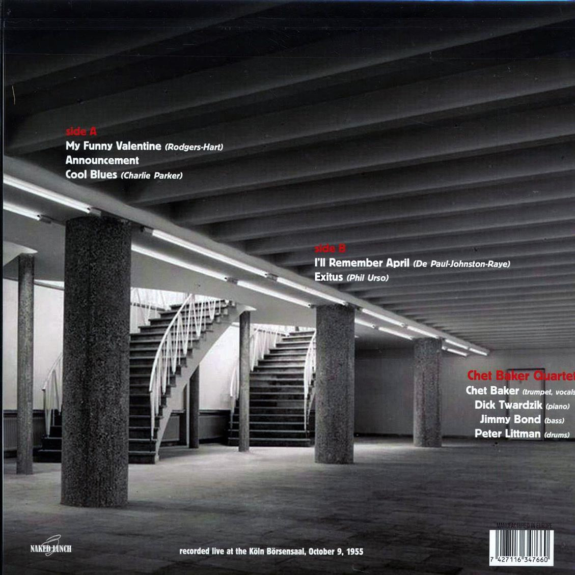 Chet Baker - The Koln Concert 1955 Volume 2 - Vinyl LP, LP