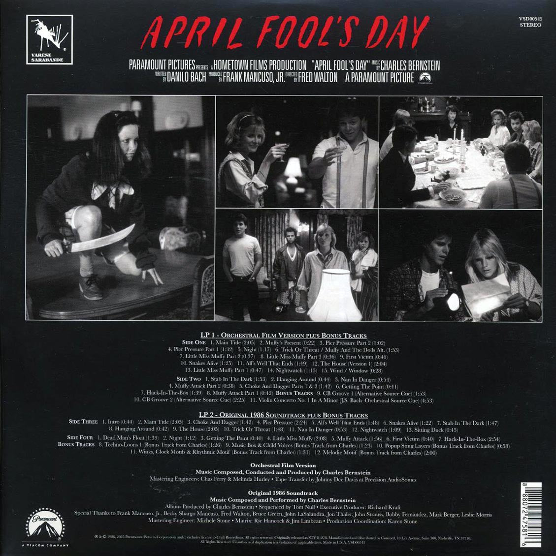 Charles Bernstein - April Fool's Day: Original Motion Picture Soundtrack (+bonus tracks) (2xLP) (expanded edition) (spot-varnished jacket) - Vinyl LP, LP
