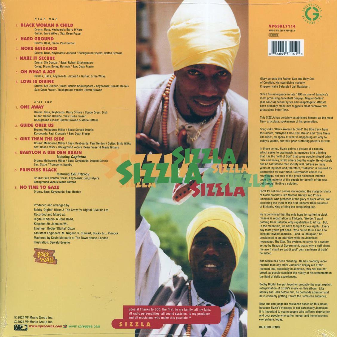 Sizzla - Black Woman And Child (ltd. ed.) (green vinyl) - Vinyl LP, LP