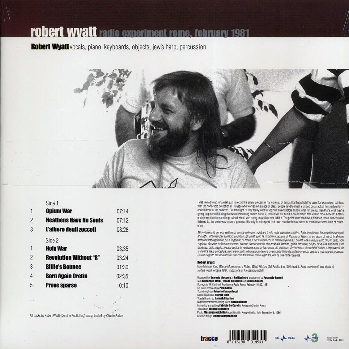 Robert Wyatt - Radio Experiment Rome, February 1981 - Vinyl LP, LP