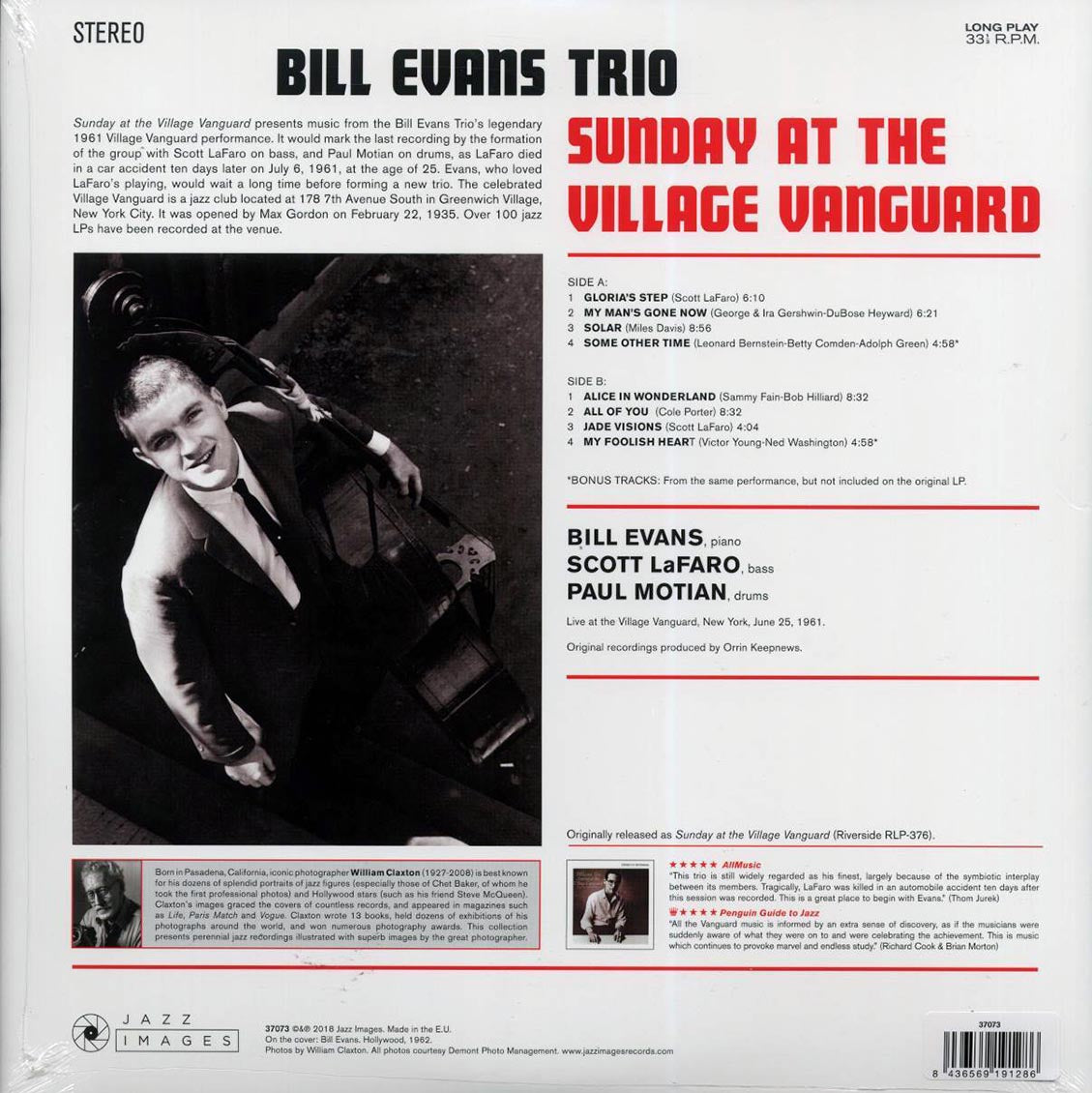 Bill Evans Trio - Sunday At The Village Vanguard (+2 bonus tracks) (ltd. ed.) (180g) - Vinyl LP, LP
