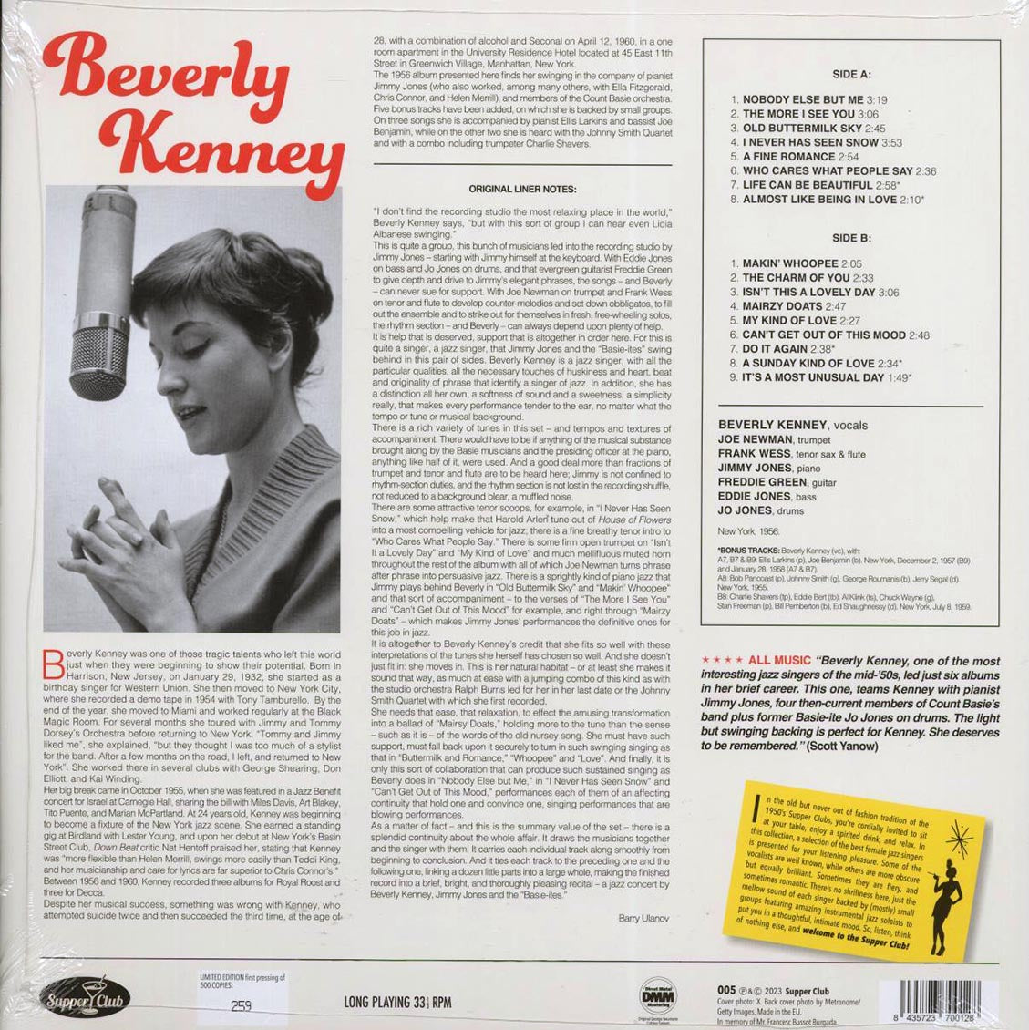 Beverly Kenney - With The Basie-Ites (+5 bonus tracks) (ltd. ed.) (180g) - Vinyl LP, LP