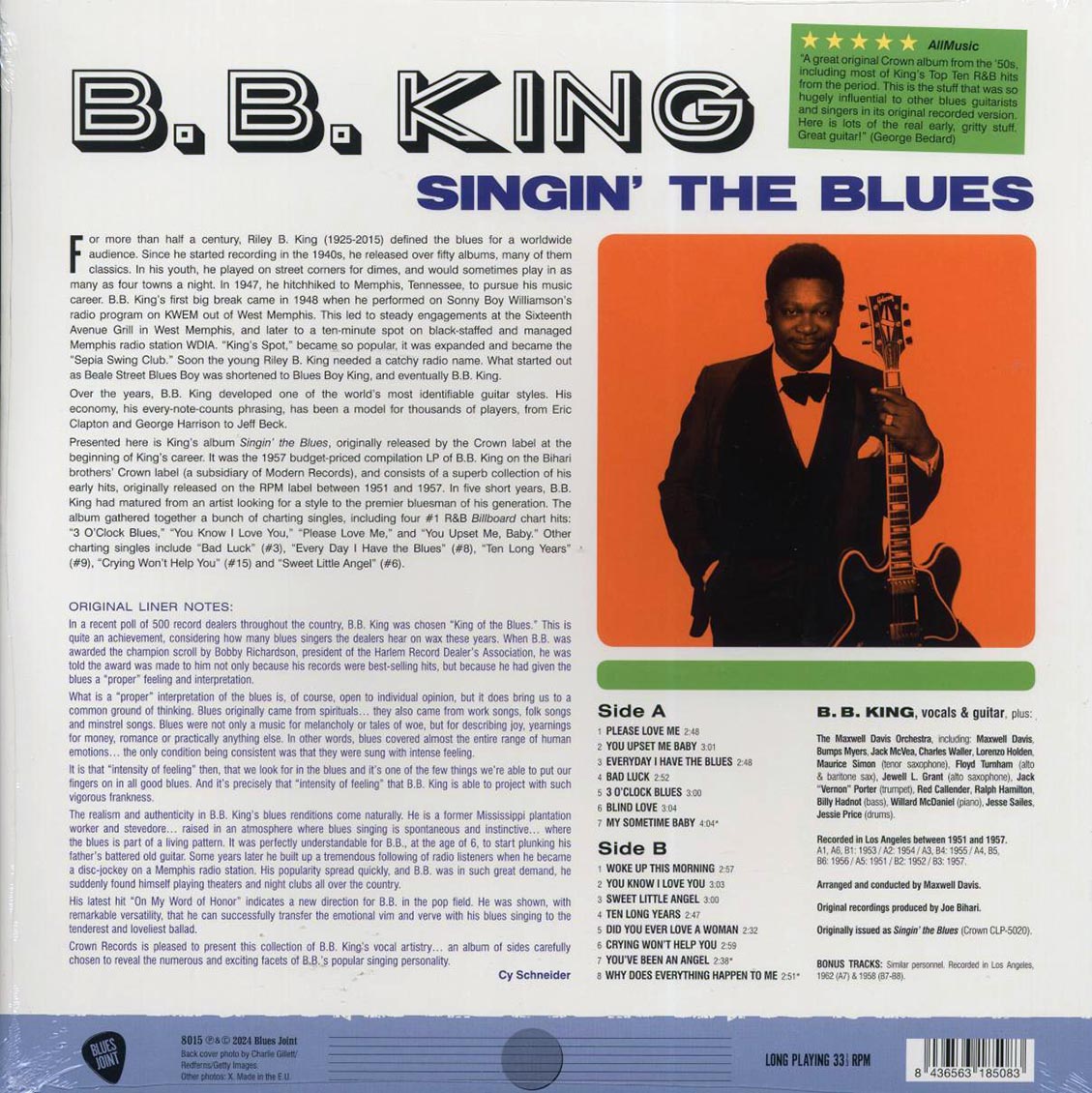 BB King - Singin' The Blues (+3 bonus tracks) (ltd. ed.) (180g) - Vinyl LP, LP