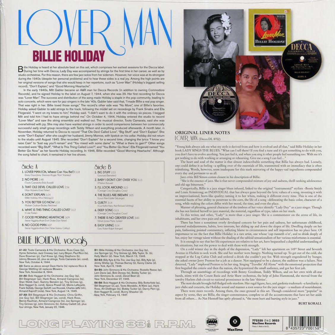 Billie Holiday - Lover Man (ltd. ed.) (180g) - Vinyl LP, LP