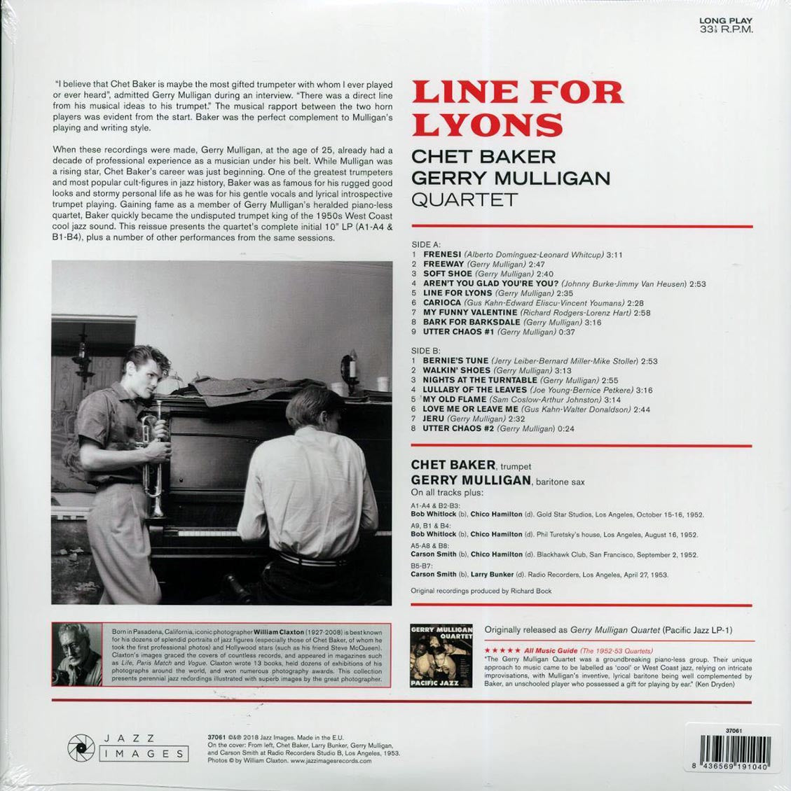 Chet Baker-Gerry Mulligan Quartet - Line For Lyons (ltd. ed.) (180g) - Vinyl LP, LP