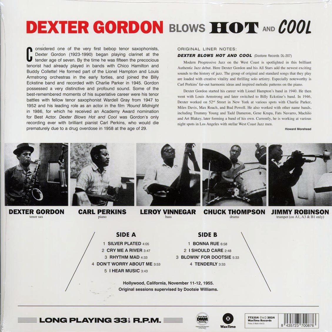 Dexter Gordon, Carl Perkins - Dexter Blows Hot And Cool (ltd. ed.) (180g) - Vinyl LP, LP